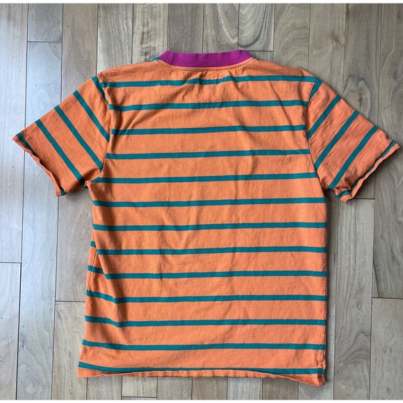 Guess x J Balvin Vibras T Shirt Mens Medium Stripe Crewneck Colorful Orange - Picture 2 of 8